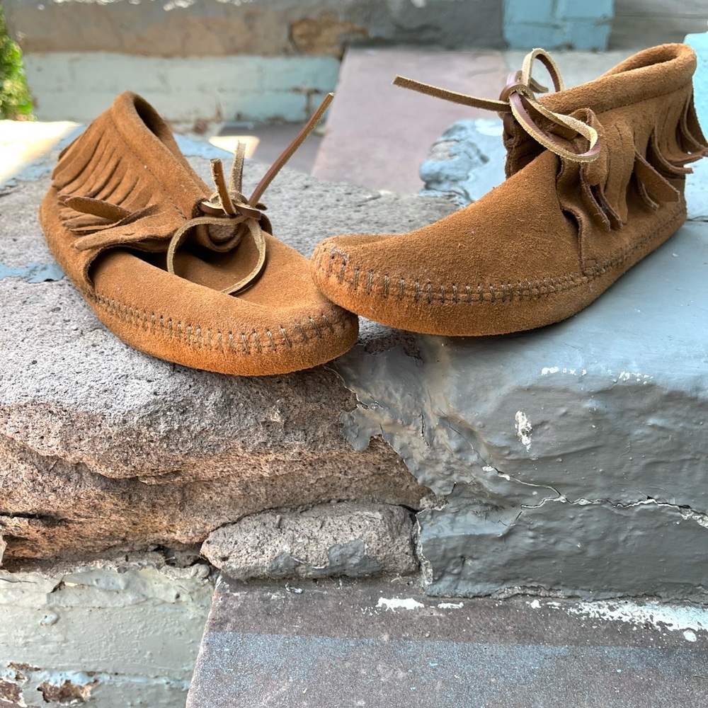 Minnetonka fringe booties (worn once)